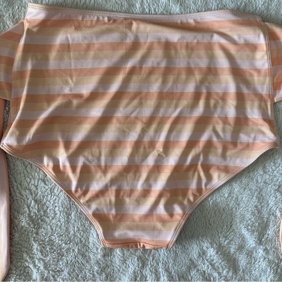 Women's Peachy Stripe Tie Front Swim bottoms - Picture 3 of 4